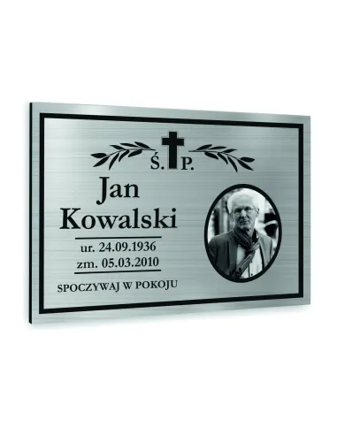 TABLICZKA NAGROBNA NAGROBKOWA ze zdjęciem ALUMINIOWA DIBOND UV 20x15