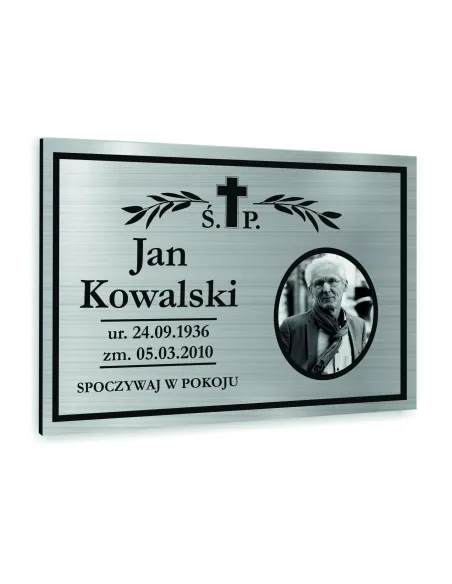TABLICZKA NAGROBNA NAGROBKOWA ze zdjęciem ALUMINIOWA DIBOND UV 20x15