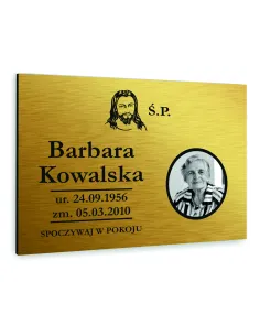 TABLICZKA NAGROBNA NAGROBKOWA ze zdjęciem ALUMINIOWA DIBOND UV 30x20