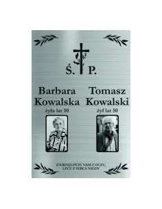 TABLICZKA NAGROBNA NAGROBKOWA ze zdjęciem ALUMINIOWA DIBOND UV 40x30