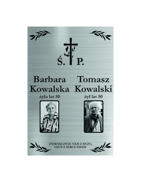 TABLICZKA NAGROBNA NAGROBKOWA ze zdjęciem ALUMINIOWA DIBOND UV 40x30