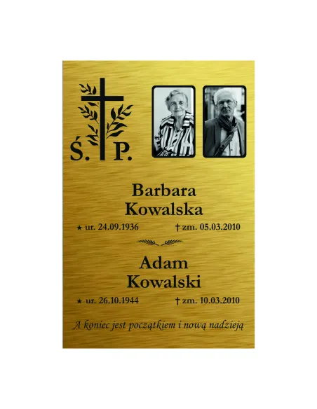 TABLICZKA NAGROBNA NAGROBKOWA ze zdjęciem ALUMINIOWA DIBOND UV 30x20