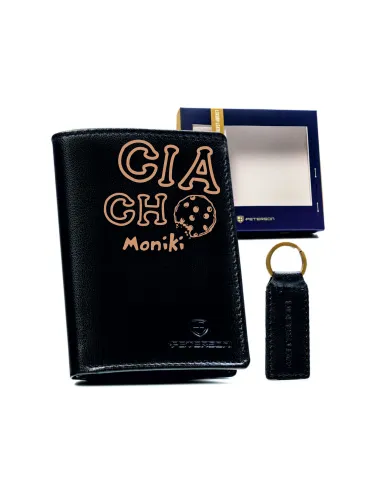 Portfel SKÓRA zestaw prezent dla niego DEDYKACJA dla CHŁOPAKA NARZECZONEGO