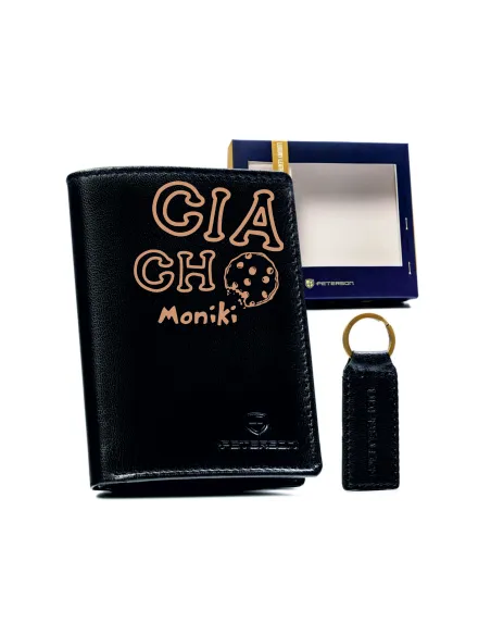 Portfel SKÓRA zestaw prezent dla niego DEDYKACJA dla CHŁOPAKA NARZECZONEGO