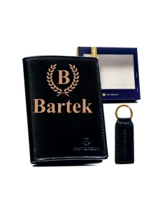 BOX UPOMINKOWY portfel TWÓJ GRAWER personalizowany TANI zestaw z brelokiem