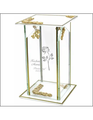 Ekskluzywny znicz szklany PERSONALIZOWANY GRAWER DLA MAMY