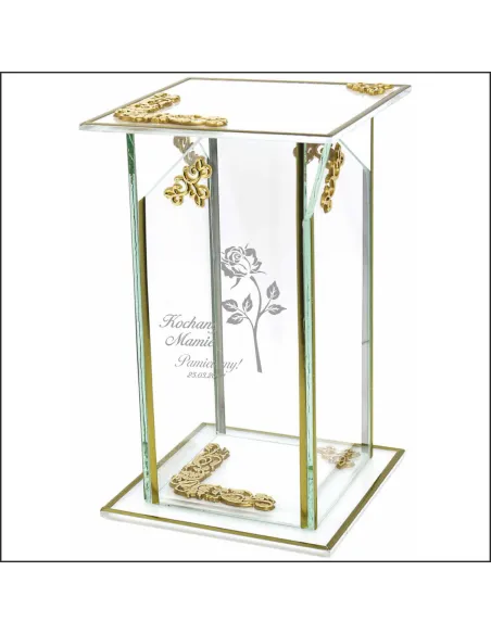 Ekskluzywny znicz szklany PERSONALIZOWANY GRAWER DLA MAMY