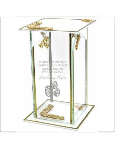 Ekskluzywny znicz szklany PERSONALIZOWANY GRAWER DLA TATY na wielkanoc