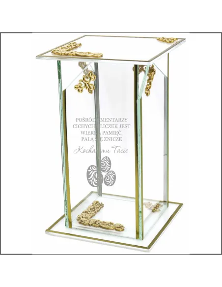 Ekskluzywny znicz szklany PERSONALIZOWANY GRAWER DLA TATY na wielkanoc