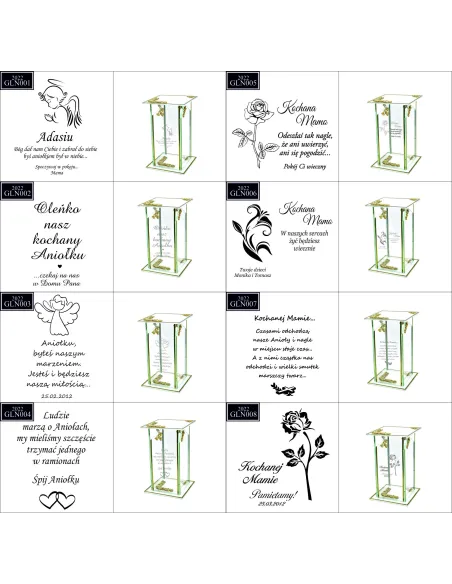 Ekskluzywny znicz szklany PERSONALIZOWANY GRAWER DLA MAMY