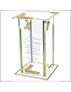 Ekskluzywny znicz szklany PERSONALIZOWANY GRAWER DLA BABCI