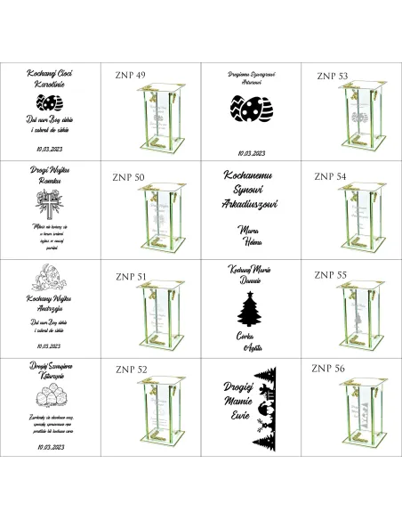 Ekskluzywny znicz szklany PERSONALIZOWANY GRAWER DLA TATY na wielkanoc