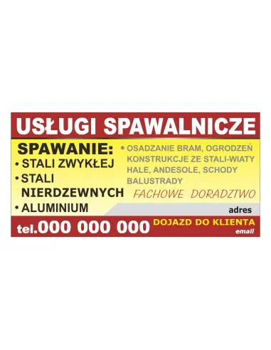 Baner reklamowy gotowe wzory banerów - Usługi spawalnicze
