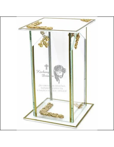 Ekskluzywny znicz szklany PERSONALIZOWANY GRAWER DLA DZIADKA