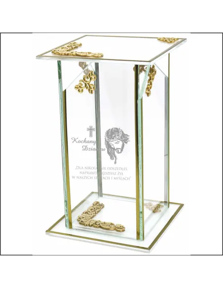 Ekskluzywny znicz szklany PERSONALIZOWANY GRAWER DLA DZIADKA