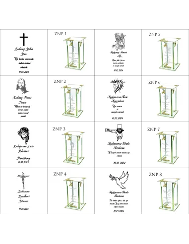 Ekskluzywny znicz szklany PERSONALIZOWANY GRAWER pierwsza rocznica śmierci