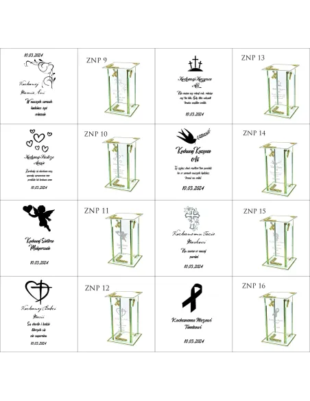 Ekskluzywny znicz szklany PERSONALIZOWANY GRAWER DLA MAMY