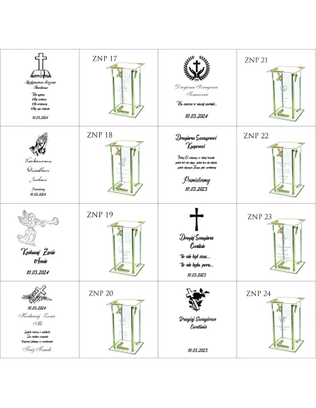 Ekskluzywny znicz szklany PERSONALIZOWANY GRAWER DLA MAMY