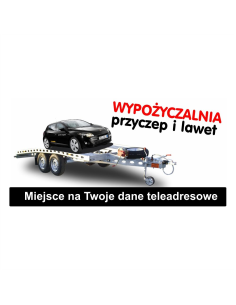 gotowy baner WYPOŻYCZALNIA PRZYCZEP I  LAWET reklama na plandece