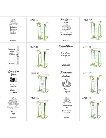 Ekskluzywny znicz szklany PERSONALIZOWANY GRAWER DLA TATY na wielkanoc