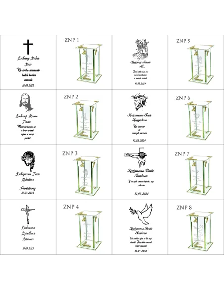 Ekskluzywny znicz szklany PERSONALIZOWANY GRAWER DLA ŻÓNY