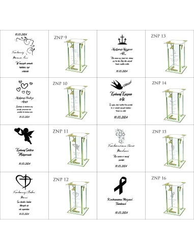Ekskluzywny znicz szklany PERSONALIZOWANY GRAWER DLA ŻÓNY