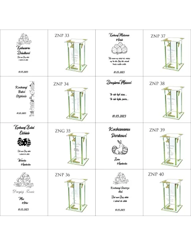 Ekskluzywny znicz szklany PERSONALIZOWANY GRAWER pierwsza rocznica śmierci