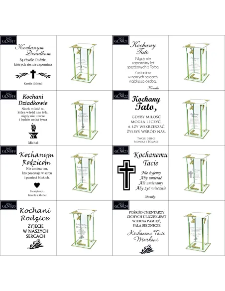 Ekskluzywny znicz szklany PERSONALIZOWANY GRAWER DLA BABCI