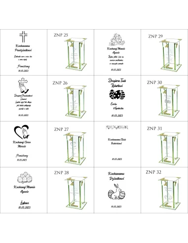 Ekskluzywny znicz szklany PERSONALIZOWANY GRAWER DLA ŻÓNY