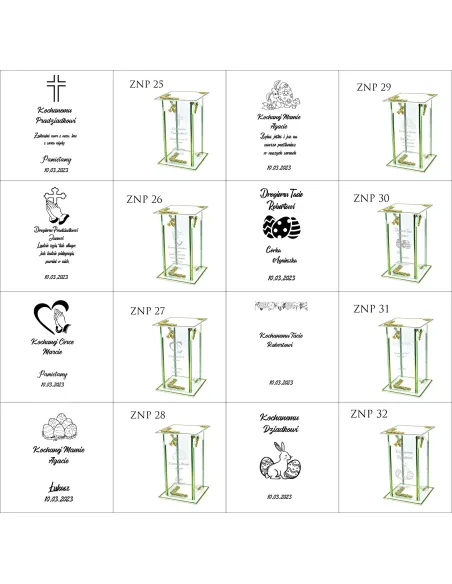 Ekskluzywny znicz szklany PERSONALIZOWANY GRAWER DLA ŻÓNY