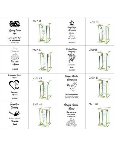 Ekskluzywny znicz szklany PERSONALIZOWANY GRAWER pierwsza rocznica śmierci