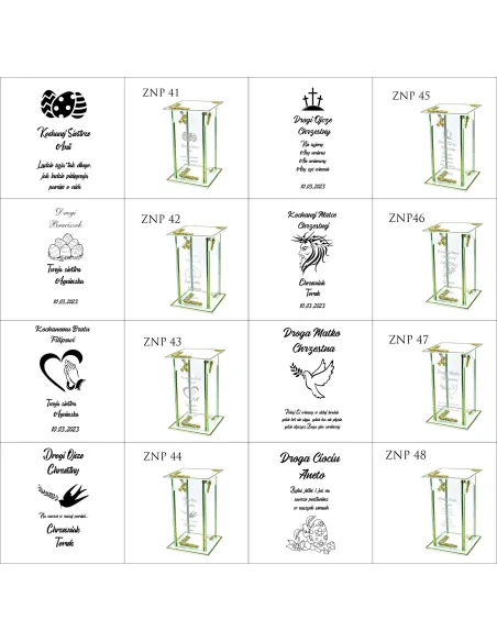 Ekskluzywny znicz szklany PERSONALIZOWANY GRAWER pierwsza rocznica śmierci