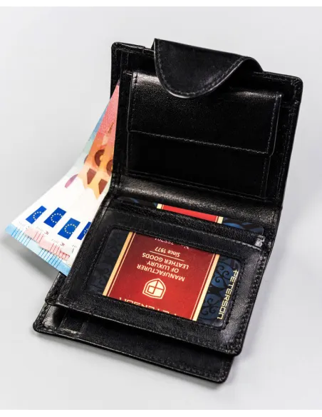 Portfel skórzany czarny damski prezent NA WALENTYNKI NA ROCZNICĘ ŚLUBU z GRAWEREM