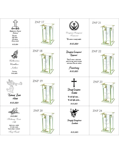 Ekskluzywny znicz szklany PERSONALIZOWANY GRAWER DLA BABCI