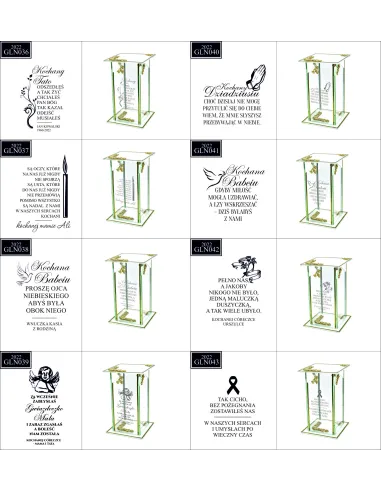 Ekskluzywny znicz szklany PERSONALIZOWANY GRAWER pierwsza rocznica śmierci