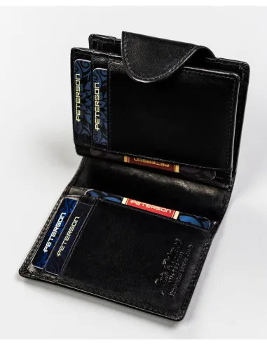 Portfel skórzany czarny damski prezent NA WALENTYNKI NA ROCZNICĘ ŚLUBU z GRAWEREM