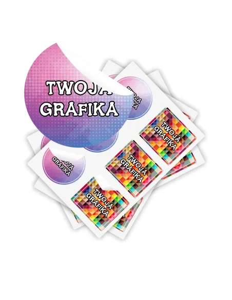 Naklejki z twoim LOGO ETYKIETY WLEPKI REKLAMOWE dowolny nadruk