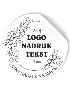 Naklejki z LOGO ETYKIETY REKLAMOWE twój nadruk grafika tekst 4 cm 500 szt