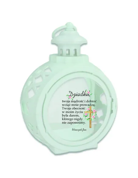 Latarenka ZNICZ okrągły personalizowany z nadrukiem twój tekst DUŻO WZORÓW dla dziadka