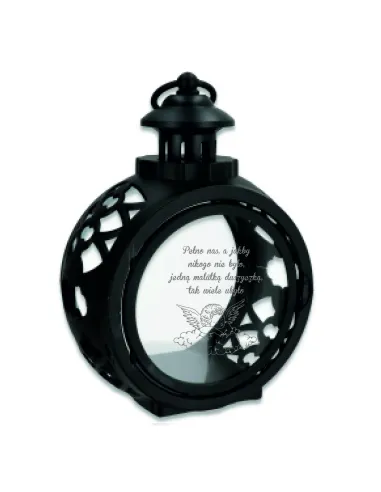 Latarenka ZNICZ okrągły personalizowany z TWOIM GRAWEREM DLA DZIECKA