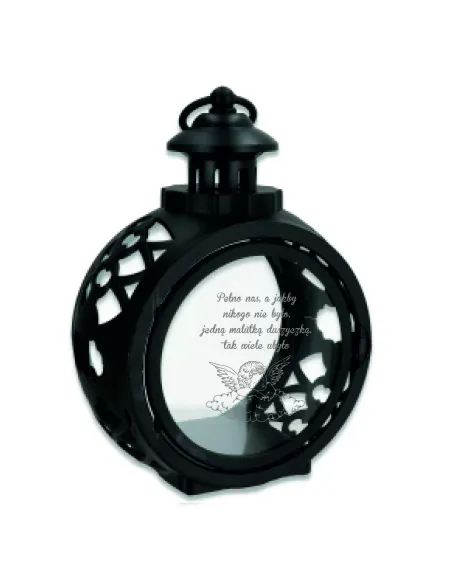 Latarenka ZNICZ okrągły personalizowany z TWOIM GRAWEREM DLA DZIECKA