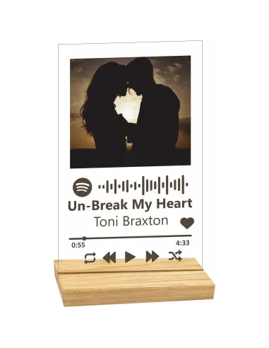 STATUETKA RAMKA SPOTIFY z twoją piosenką zdjęciem PREZENT z nadrukiem DLA DZIEWCZYNY CHŁOPAKA