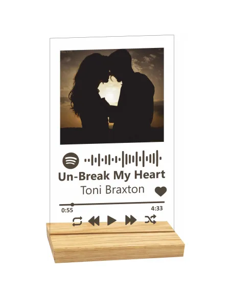 STATUETKA RAMKA SPOTIFY z twoją piosenką zdjęciem PREZENT z nadrukiem DLA DZIEWCZYNY CHŁOPAKA