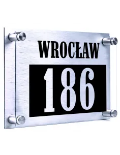 Tabliczka ADRESOWA numer domu 30x20 dibond plexi + DYSTANSE montażowe