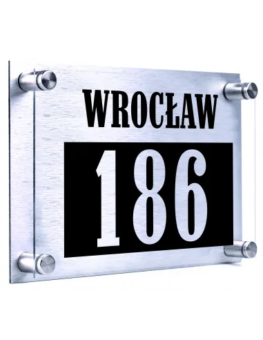 Tabliczka ADRESOWA numer domu 30x20 dibond plexi + DYSTANSE montażowe