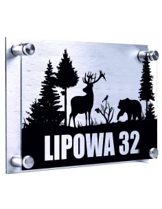 Tabliczka ADRESOWA nr domu miasto 30x20 dibond plexi + DYSTANSE montażowe