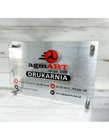 Tabliczka ADRESOWA nr domu miasto 30x20 dibond plexi + DYSTANSE montażowe