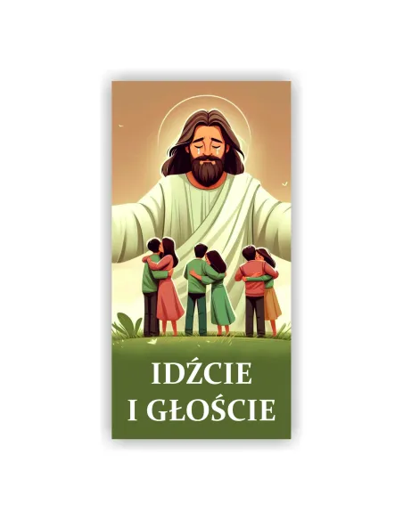 Baner religijny misyjny IDŹCIE I GŁOŚCIE 120x60 cm różne wzory