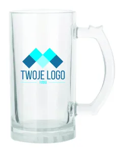Kufel szklany 470 ml z nadrukiem TWOJE LOGO NAPIS gadżet firmowy
