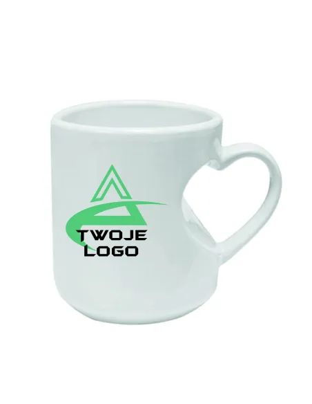 Kubek Uszko Serce twój nadruk LOGO NAPIS gadżet firmowy reklamowy 25 sztuk